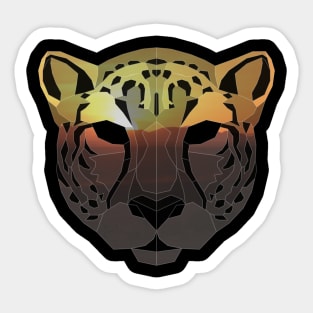 Cheetah Low Poly Double Exposure Art Sticker